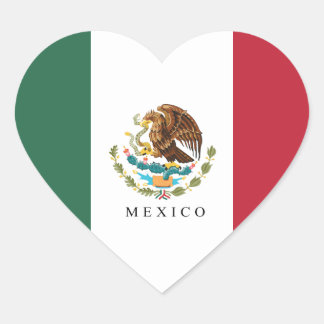 メキシコ国旗コートオブアームスタイポグラフィグラフィック ハートシール