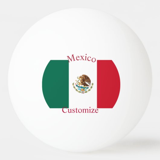 メキシコ国旗サンダーカーブ 卓球ボール (正面)