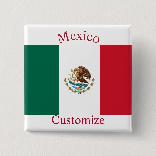 メキシコ国旗サンダーカーブ 缶バッジ (正面)