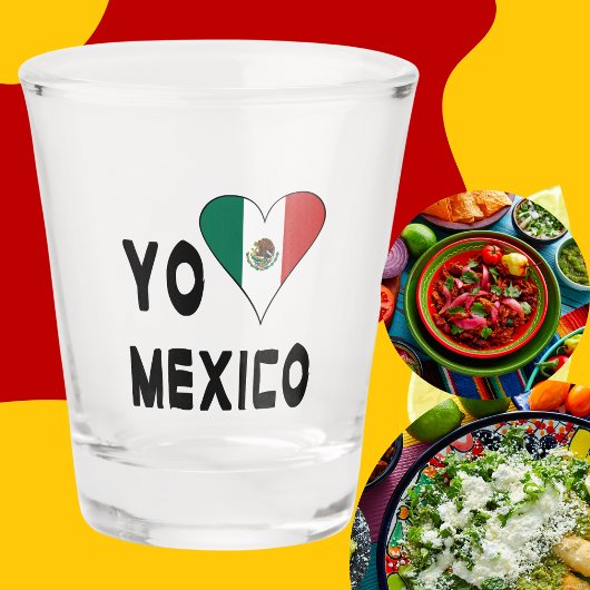 メキシコ国旗ハートがだいすき  ショットグラス