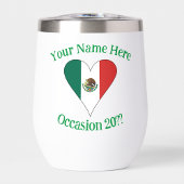 メキシコ国旗ハート型グリーン カスタマイズテキスト付き