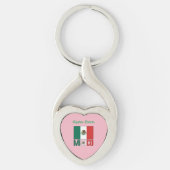 メキシコ国旗ハート キーホルダー (正面)