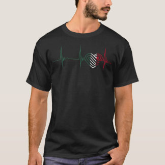 メキシコ国旗ハート メキシコ ハートビート ECG 脈拍 Tシャツ