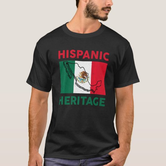 メキシコ国旗ヒスパニック伝統月号メキシコプライド Tシャツ (正面)