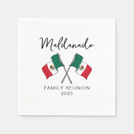 メキシコ国旗ファミリーリユニオン スタンダードカクテルナプキン