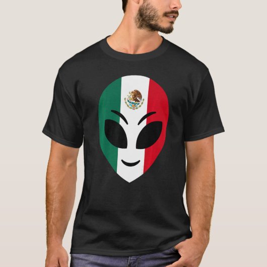 メキシコ国旗メキシコエイリアン Tシャツ (正面)
