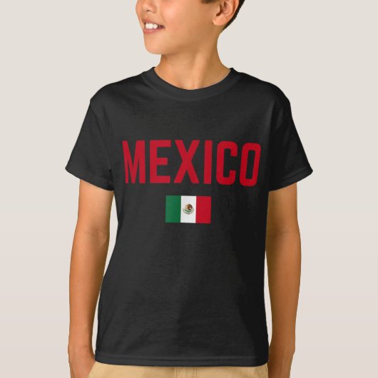 メキシコ国旗メンズウィメンズキッズMEXICO Tシャツ (正面)