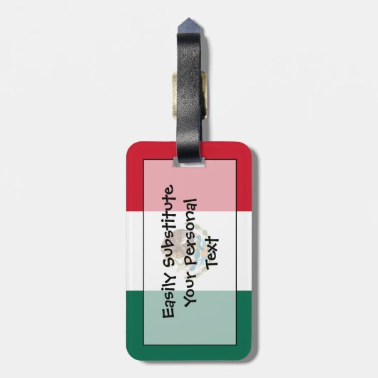 メキシコ国旗簡単ID個人 ラゲッジタグ (裏面縦)