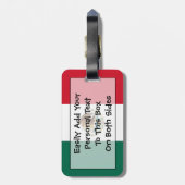 メキシコ国旗簡単ID個人 ラゲッジタグ (裏面縦)