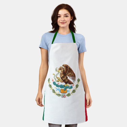 メキシコ国旗 エプロン (着用した状態)