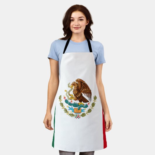メキシコ国旗 エプロン (着用した状態)