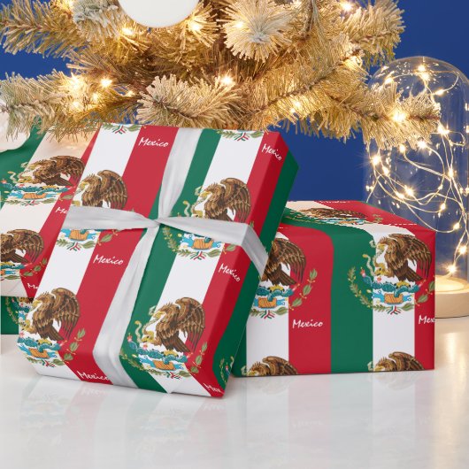 メキシコ国旗、エンブレム、メキシコ贈答品/スポーツファン ラッピングペーパー (クリスマス)