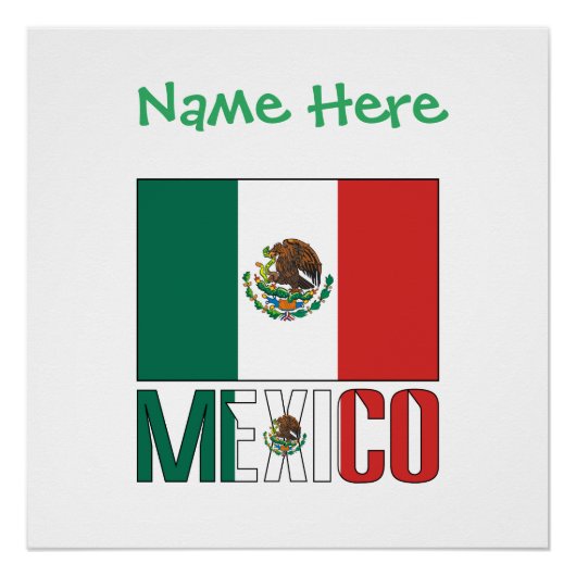 メキシコ国旗 オーダーメイド ポスター (正面)