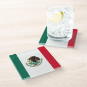 メキシコ国旗 ガラスコースター (アングル)