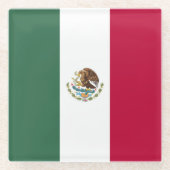 メキシコ国旗 ガラスコースター (正面)
