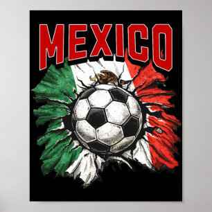 メキシコ国旗 サッカー メキシコ プライド フットボール ファミリー カップ ポスター