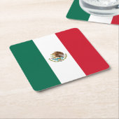 メキシコ国旗 スクエアペーパーコースター (アングル)