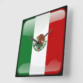 メキシコ国旗 スクエア壁時計 (傾斜)