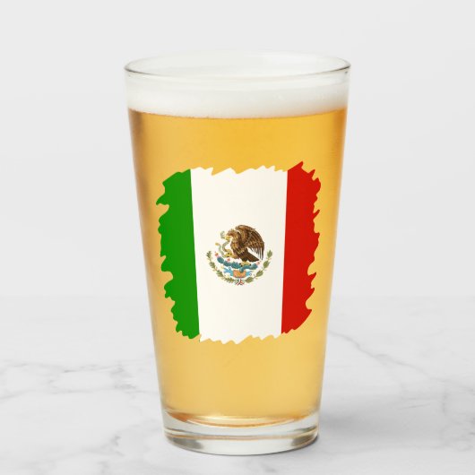 メキシコ国旗 タンブラーグラス (ドリンク正面)