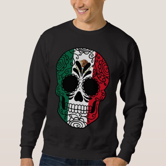 メキシコ国旗 ドクロ スカル メキシコ スウェットシャツ (正面)