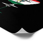 メキシコ国旗 ハートビート 愛 メキシコ人男性 女性 ポスター (角)