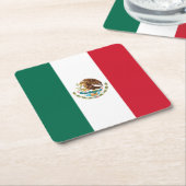 メキシコ国旗、バンデラ・ド・メキシコ スクエアペーパーコースター (アングル)