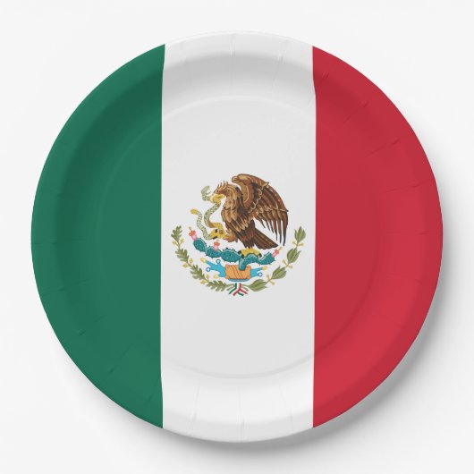 メキシコ国旗、バンデラ・ド・メキシコ ペーパープレート (正面)