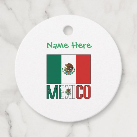 メキシコ国旗 パーソナライズデザイン フェイバータグ (正面)