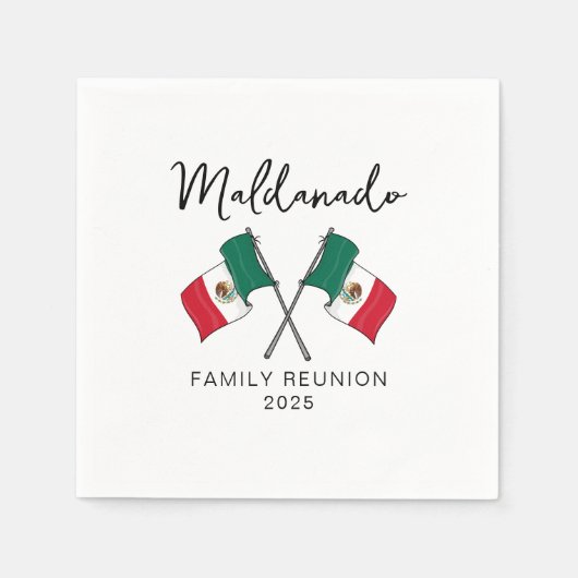 メキシコ国旗 ファミリーリユニオン スタンダードカクテルナプキン (正面)