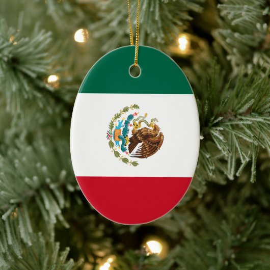 メキシコ国旗-メキシコの旗 セラミックオーナメント (ツリー)