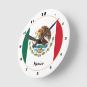 メキシコ国旗&メキシコトレンディーファッション/デザイン時計 ラウンド壁時計 (傾斜)