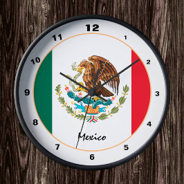 メキシコ国旗&メキシコトレンディーファッション/デザイン時計 ラウンド壁時計