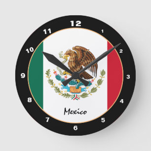 メキシコ国旗、メキシコホーム/デザイン ラウンド壁時計