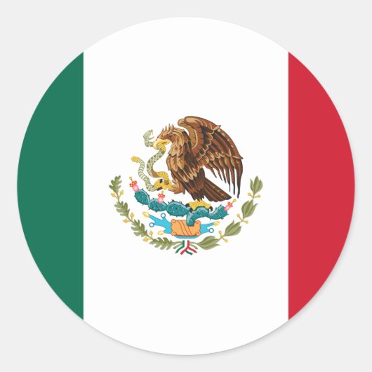 メキシコ国旗 – メキシコ国旗 ラウンドシール (正面)