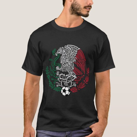 メキシコ国旗 メキシコ鷲 サッカー 男女 少年 Tシャツ (正面)