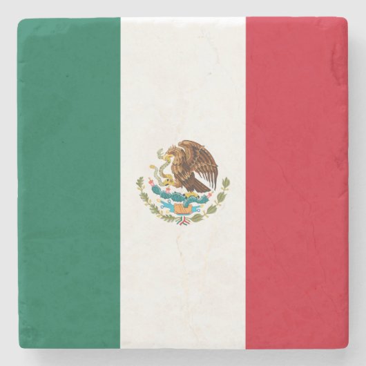 メキシコ国旗（メキシコ） ストーンコースター (正面)