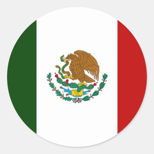 メキシコ国旗 ラウンドシール (正面)