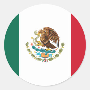メキシコ国旗 ラウンドシール
