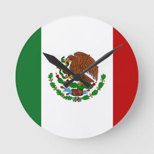 メキシコ国旗 ラウンド壁時計