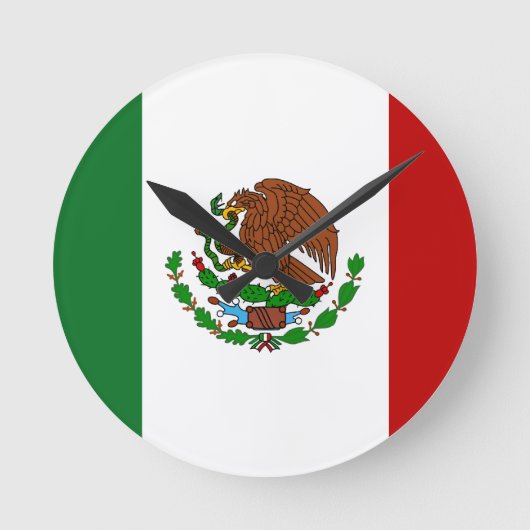 メキシコ国旗 ラウンド壁時計 (正面)