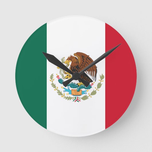 メキシコ国旗 ラウンド壁時計 (正面)