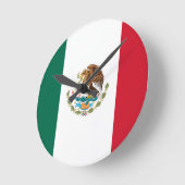 メキシコ国旗 ラウンド壁時計 (傾斜)