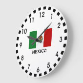メキシコ国旗 ラージ壁時計 (傾斜)