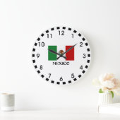 メキシコ国旗 ラージ壁時計 (ホーム)