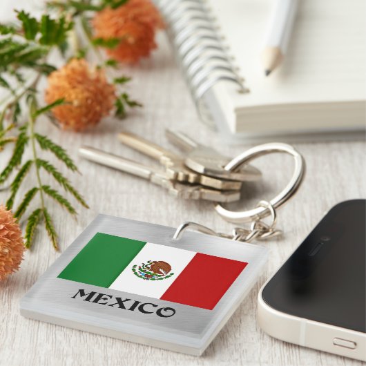 メキシコ国旗、人気があるデザイン キーホルダー (正面右)