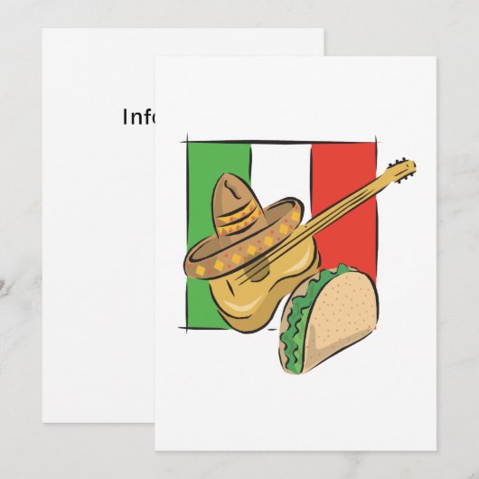 メキシコ国旗 招待状 (正面/裏面)