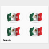 メキシコ国旗 楕円形シール (シート)