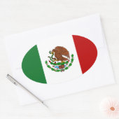 メキシコ国旗 楕円形シール (封筒)