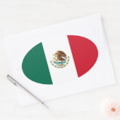 メキシコ国旗 楕円形シール (封筒)
