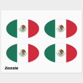 メキシコ国旗 楕円形シール (シート)
